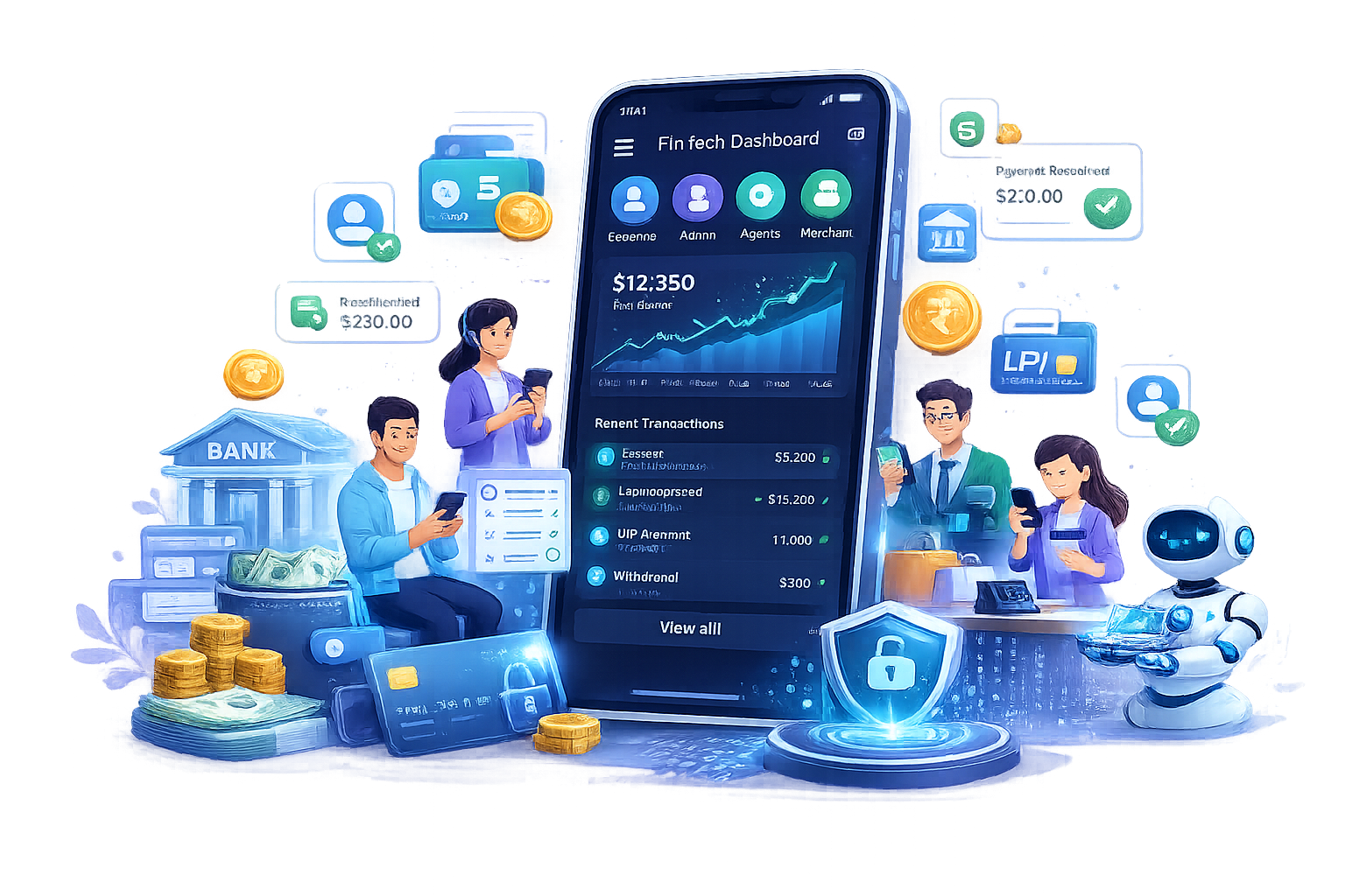 FinTech Software Android and iOS Mobile Apps
